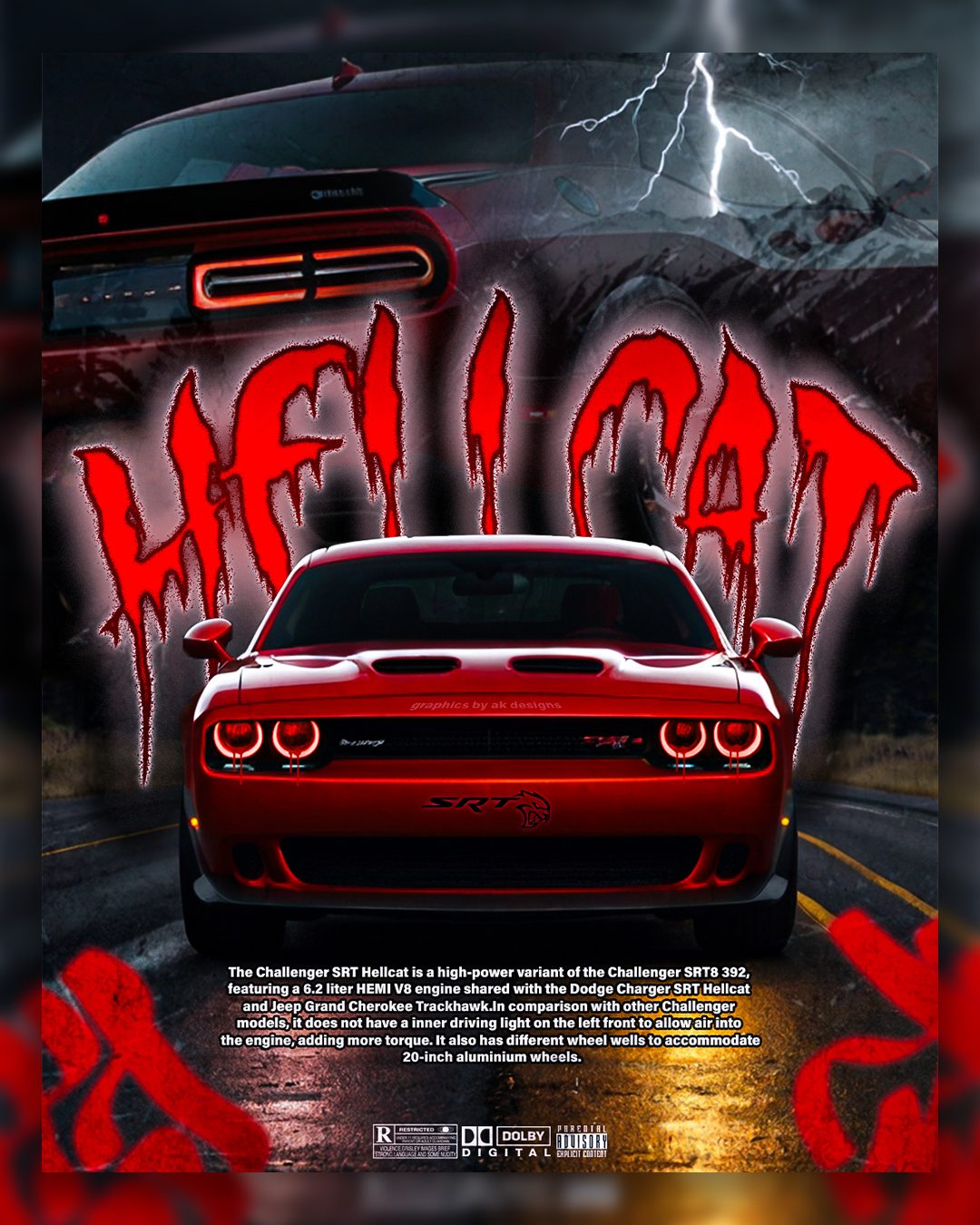 Dodge Challenger Hellcat Poster