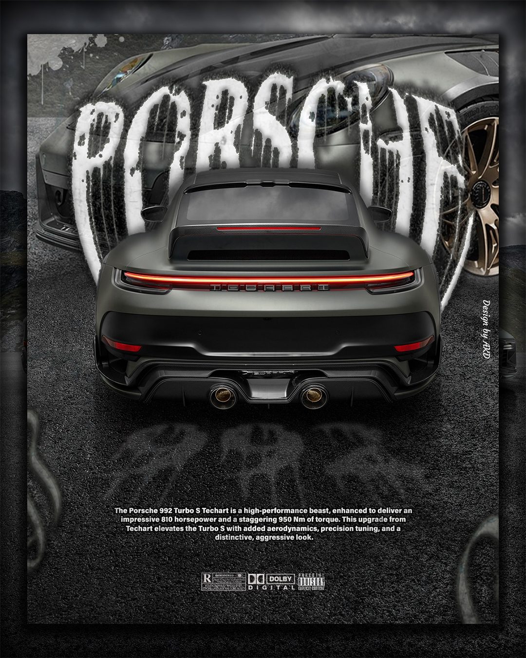 Porsche 992 Techart Graffiti Poster (Insta)